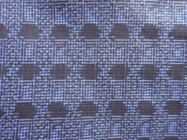 JAPANESE KIMONO / ANTIQUE HAORI / SILK / DORO OSHIMA TSUMUGI / WOVEN ABSTRACT PATTERN